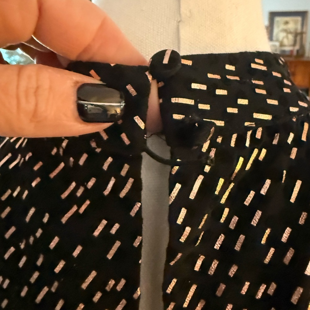 Le Rumi Black & Gold Long-Sleeve High-Neck Mini Dress - Picture 5 of 7